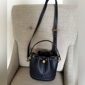 T Monogram Bucket Bag Navy